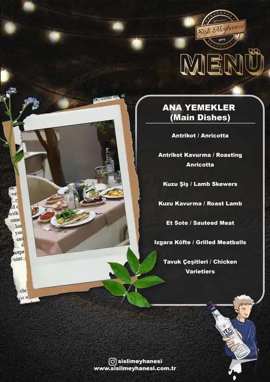 Şişli Meyhanesi Ana Yemek Menüsü